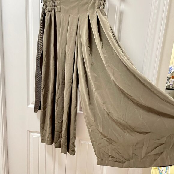 Vintage Wide-Leg Tie Pants Green – S - Picture 7 of 13